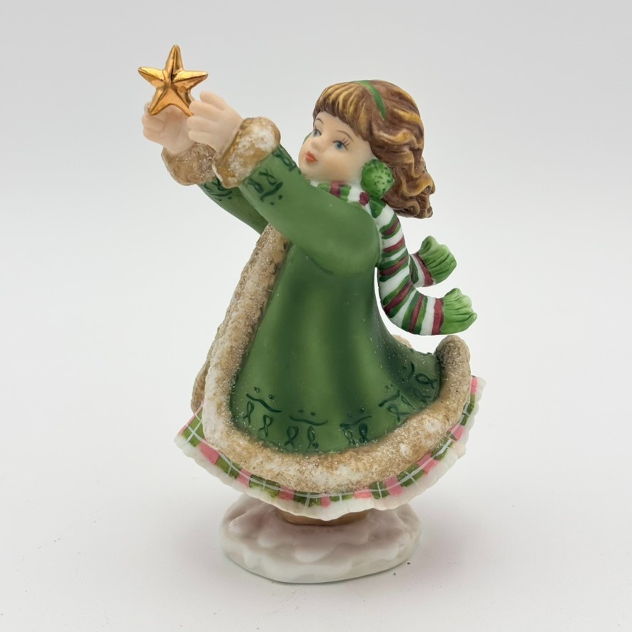 Brenda Harris Tustian - Christmas Wish Dreams Girl w/ Star - Ceramic Figurine
