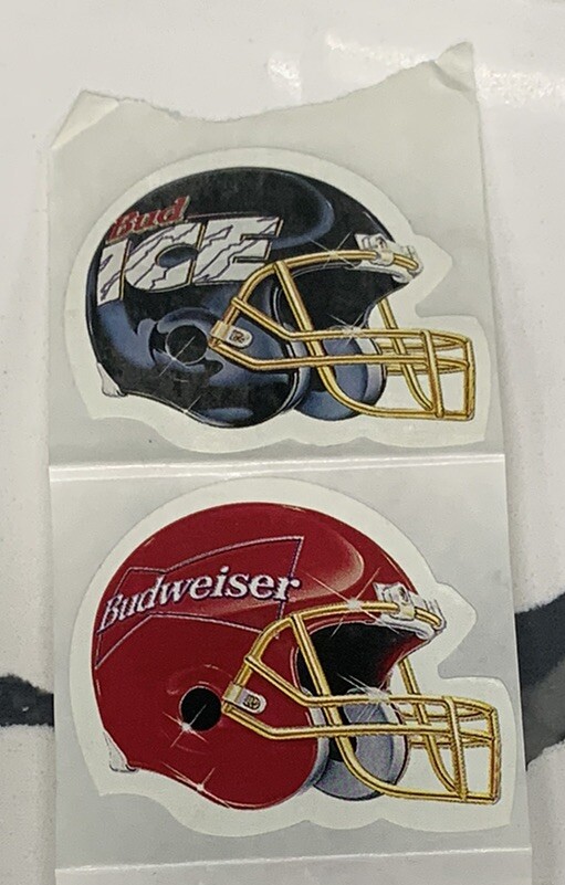 Vintage Budweiser Stickers Bud Ice, Football Helmet sticker