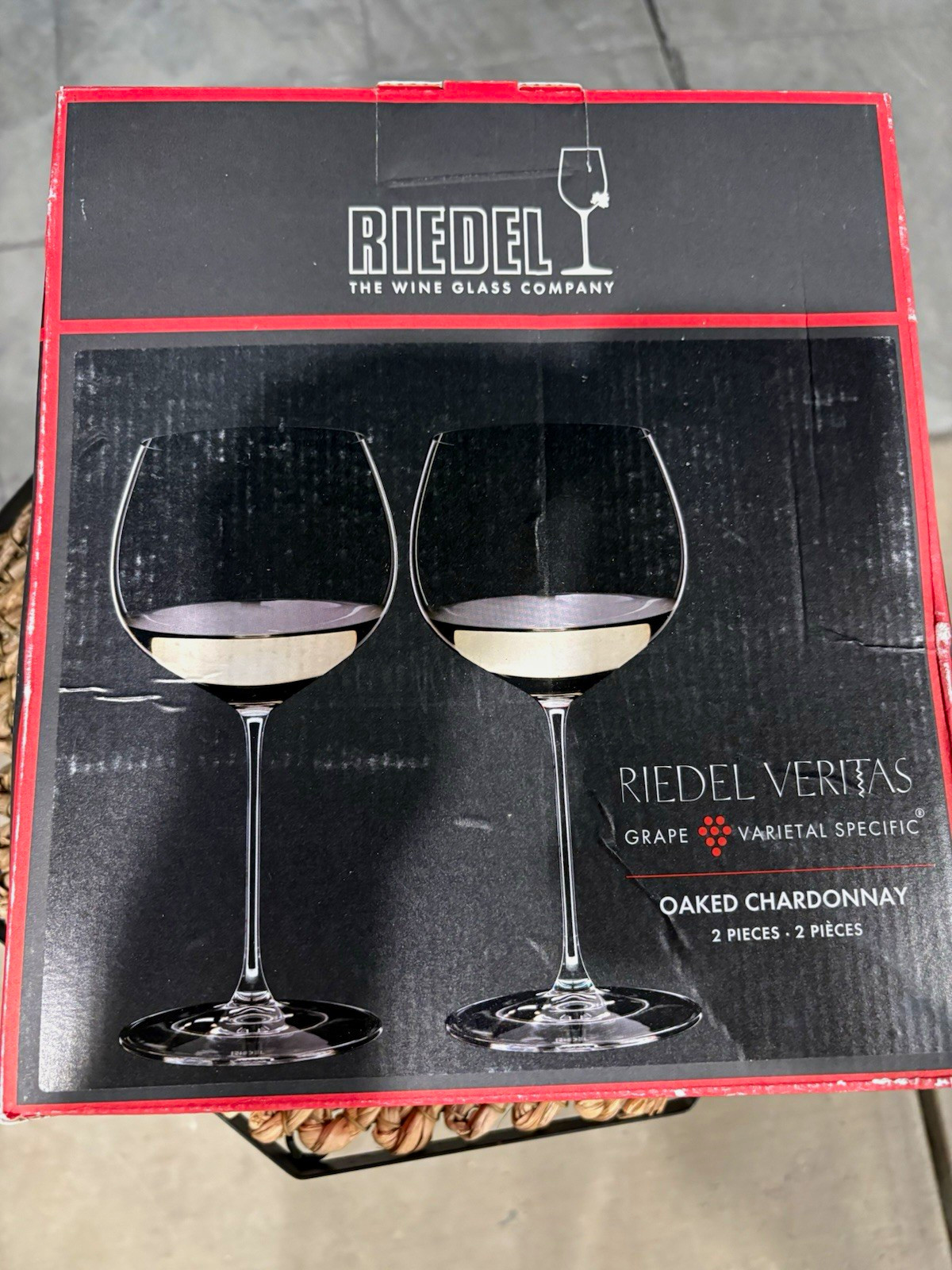 RIEDEL Veritas Oaked Chardonnay Crystal Wine Glass Set of 2 644ml Clear