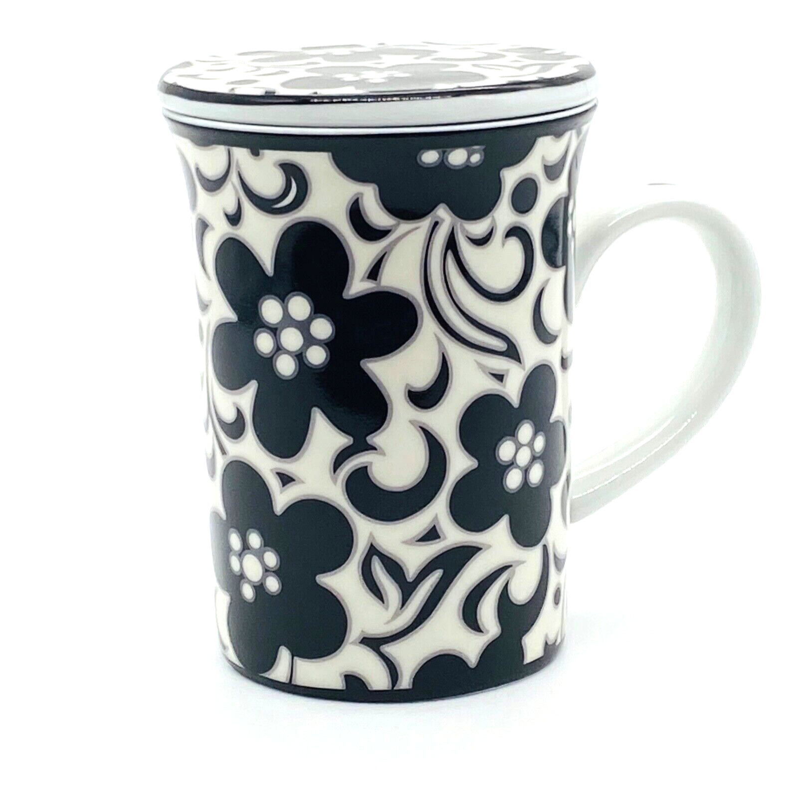 Vera Bradley Coffee Mug Cup w Lid Coaster 8 Ounces Night & Day Andrea by Sadek