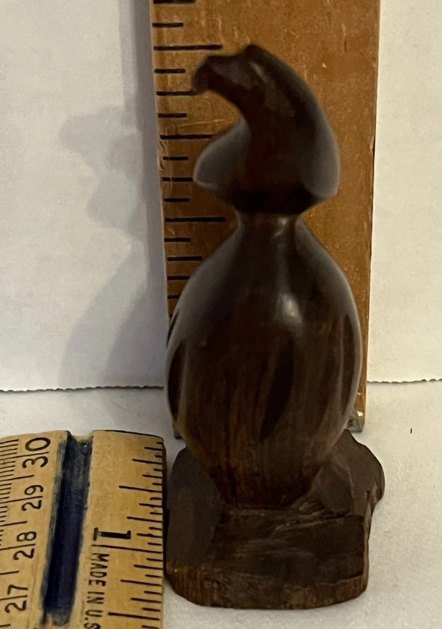 Vinatge Small Ironwood Eagle Hand Carved 2.75 X 1.25 Inches