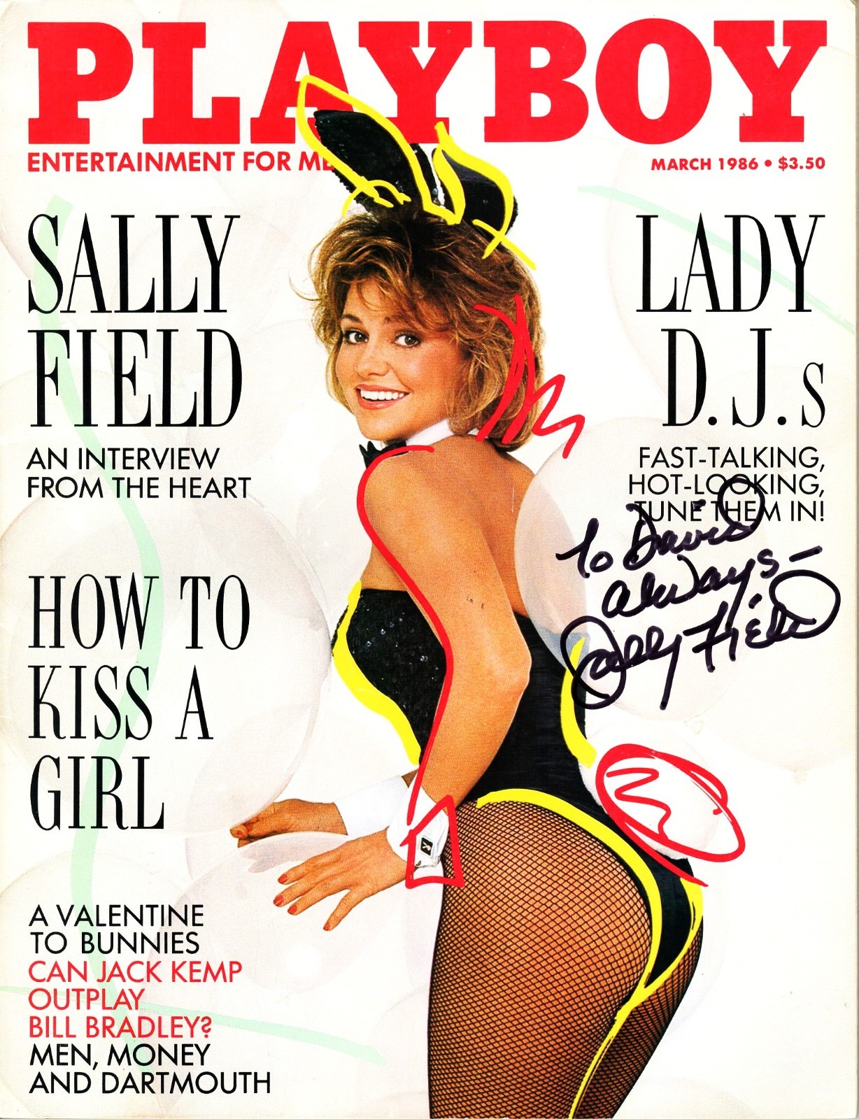 SALLY FIELDS Signed Autograph Playboy Magazine March 1986