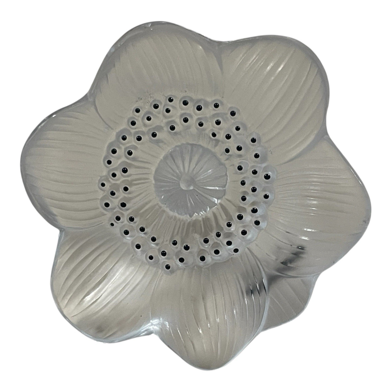 LALIQUE France Crystal Anemone Flower Sculpture  Paperweight 4\