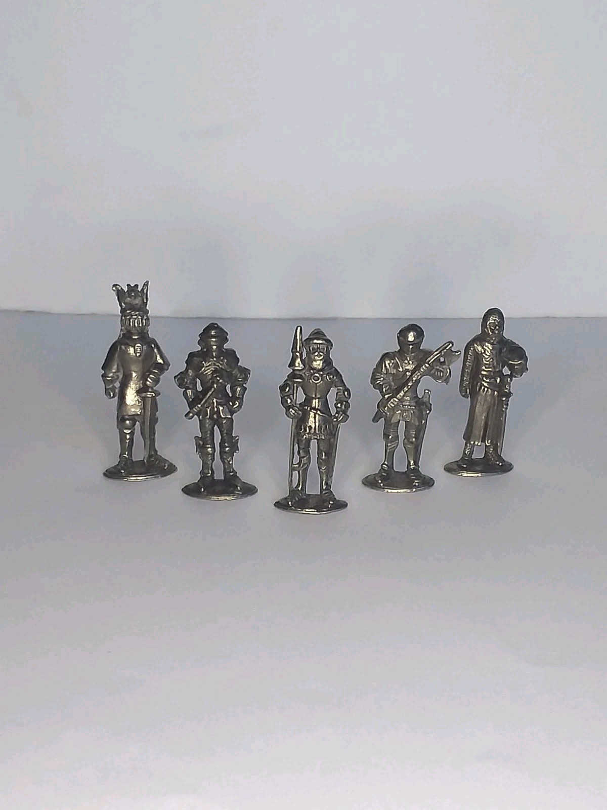 Miniature Pewter Medieval Knight Figures 1.5” H Lot Of 5