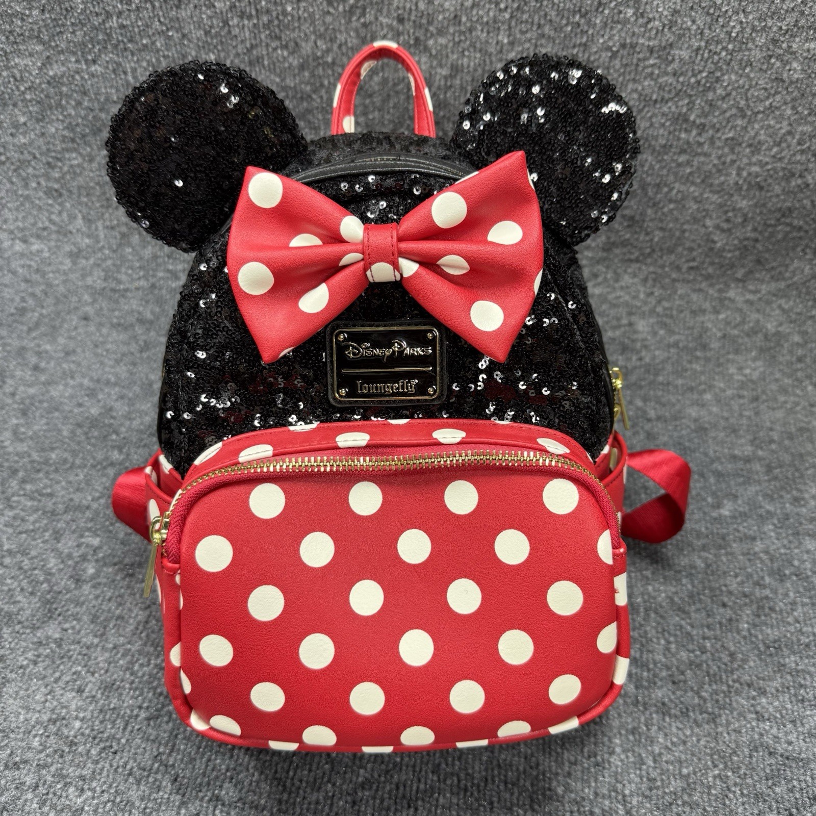 Disney Parks Loungefly Classic Minnie Mouse Sequin Polka Dots Backpack 2021