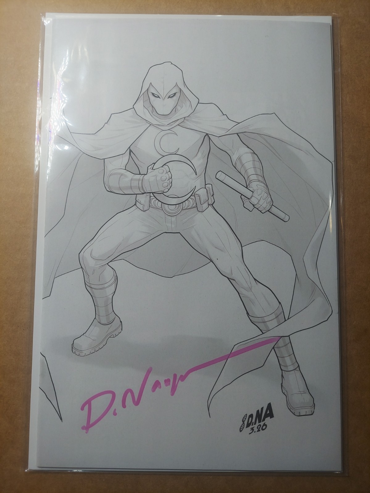 [SIGNED] Marc Spector Moon Knight #3 1:50 Ratio By David Nakayama Virgin w/COA 