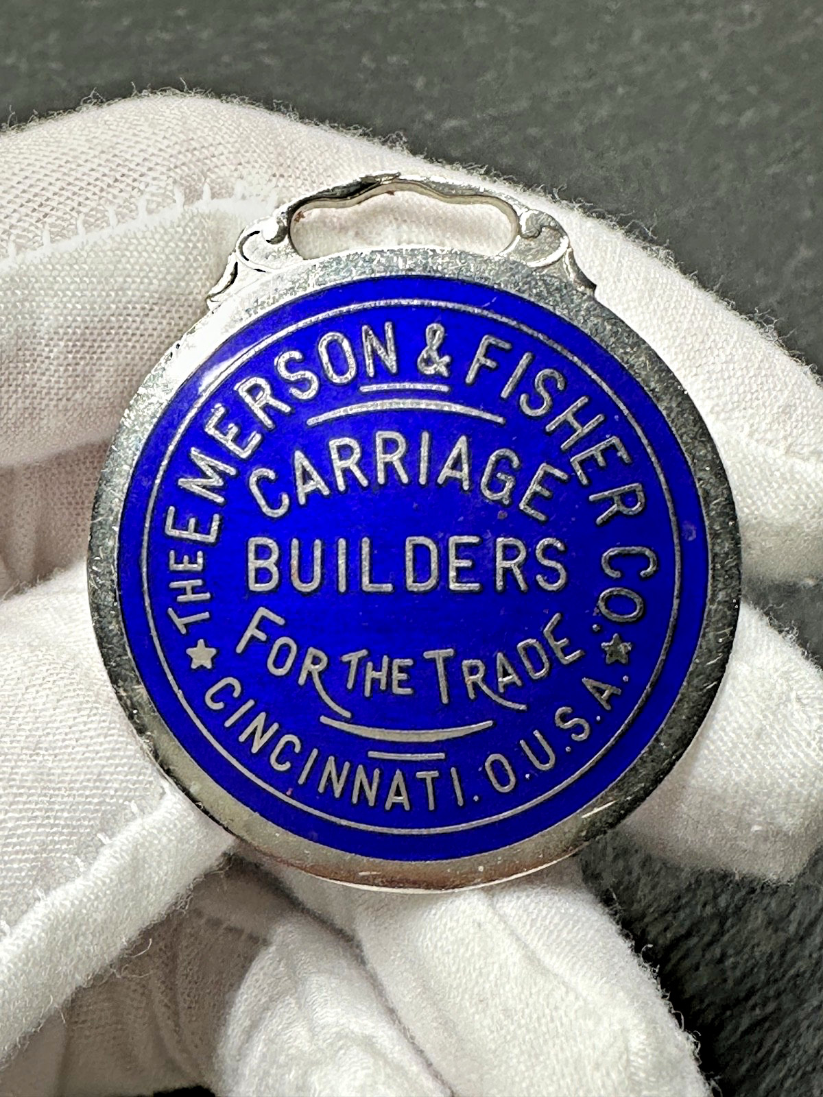 VINTAGE EMERSON & FISHER CO CARRIAGE BUILDERS CINCINNATI OHIO ADVERT FOB N671
