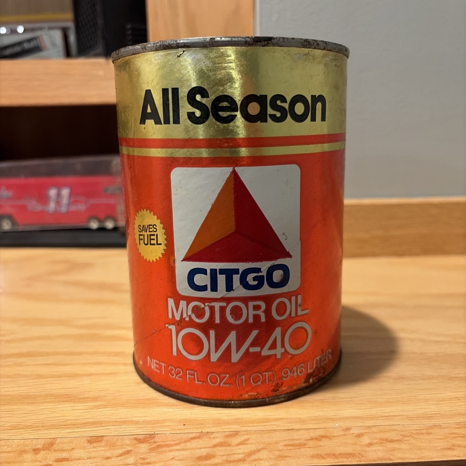 Vintage NOS Citgo All Season Motor Oil Can Quart FULL