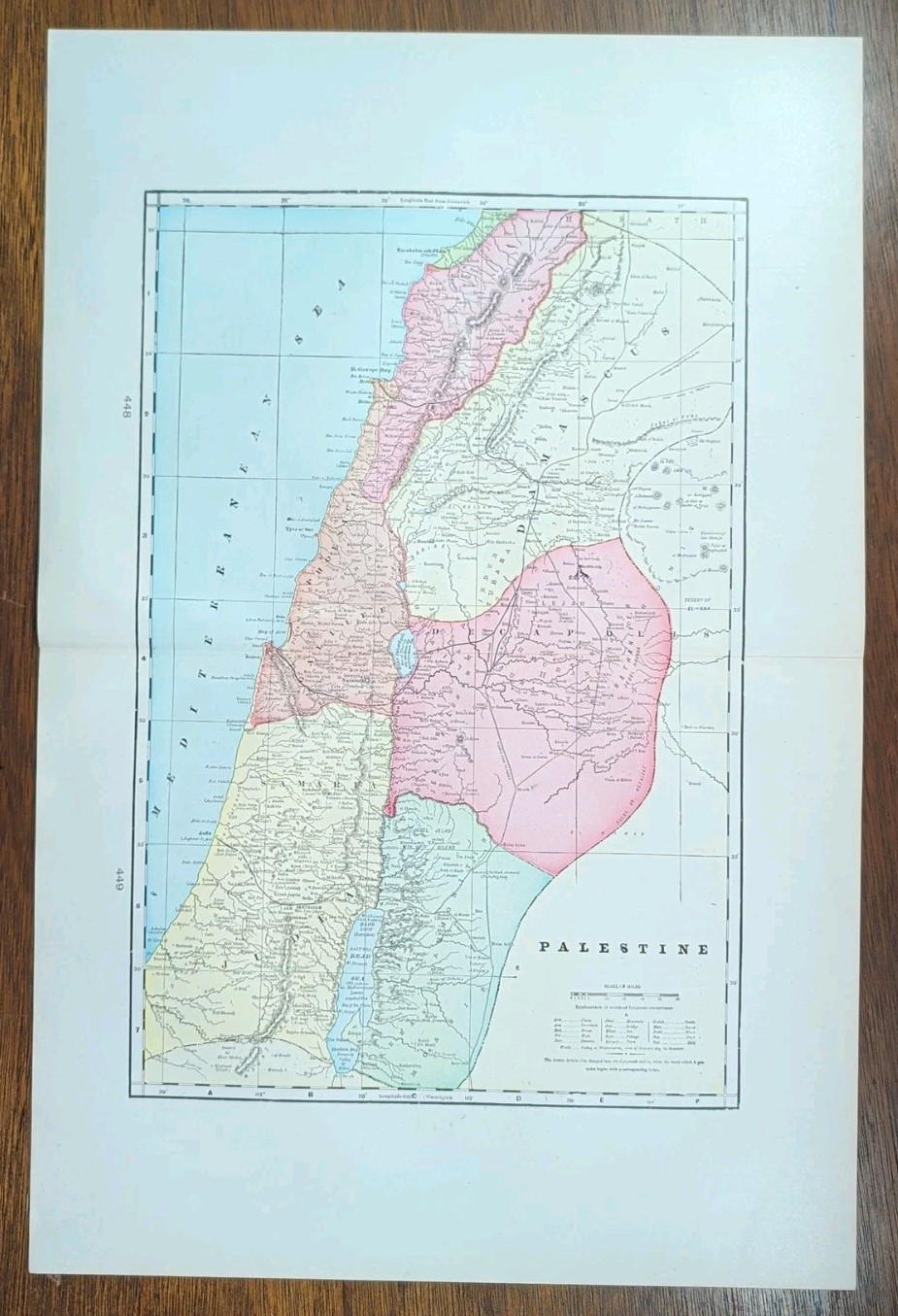 Vintage 1905 PALESTINE Map 14
