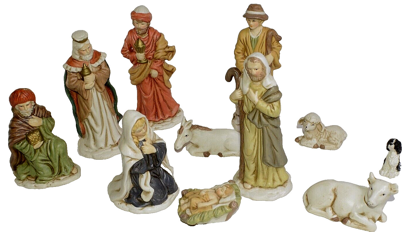 Vintage 11 Piece Nativity Set ( 11 Figurines )