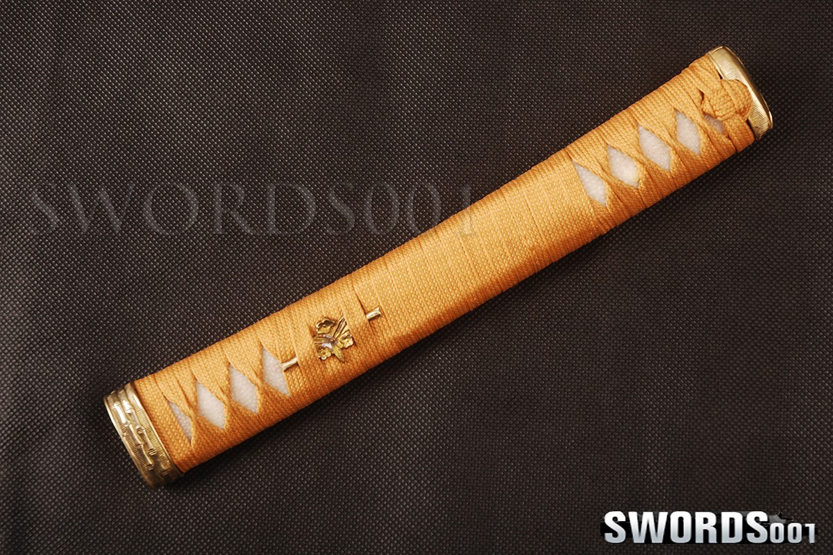 26 Cm Brass Bamboo Style Real Rayskin Tsuka Handle For Japanese Katana Sword