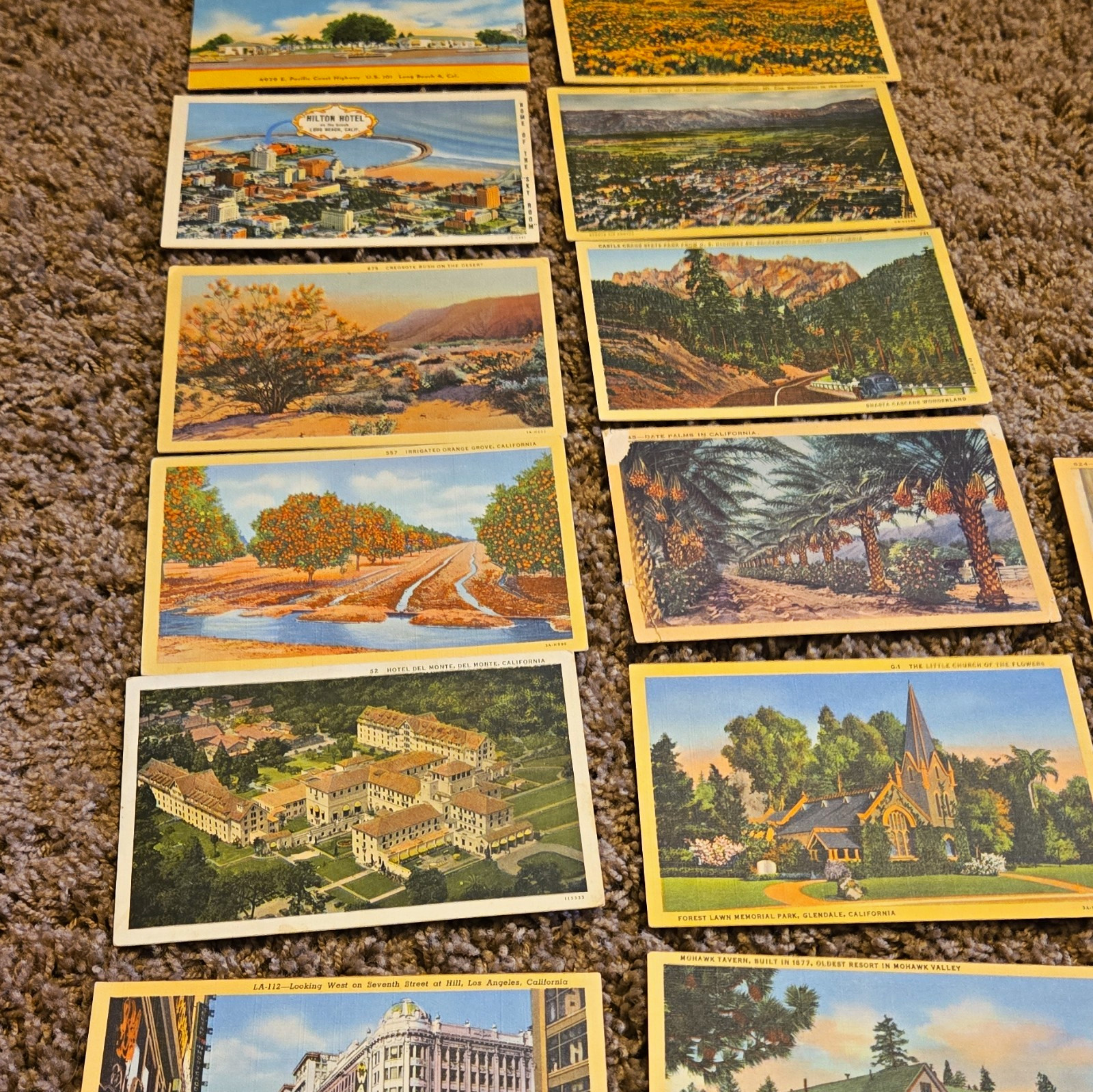 Lot of 14 Vintage California Postcards Los Angeles Hollywood Hotels Scenic Views
