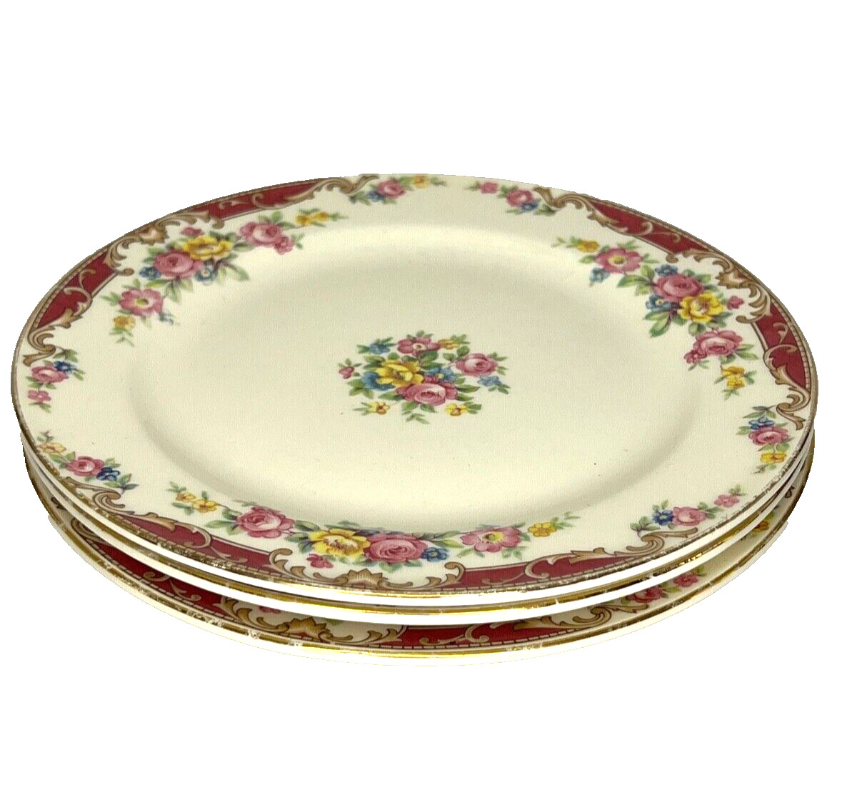 Edwin Knowles Floral #40-4 Bread & Butter Plates 6.25\