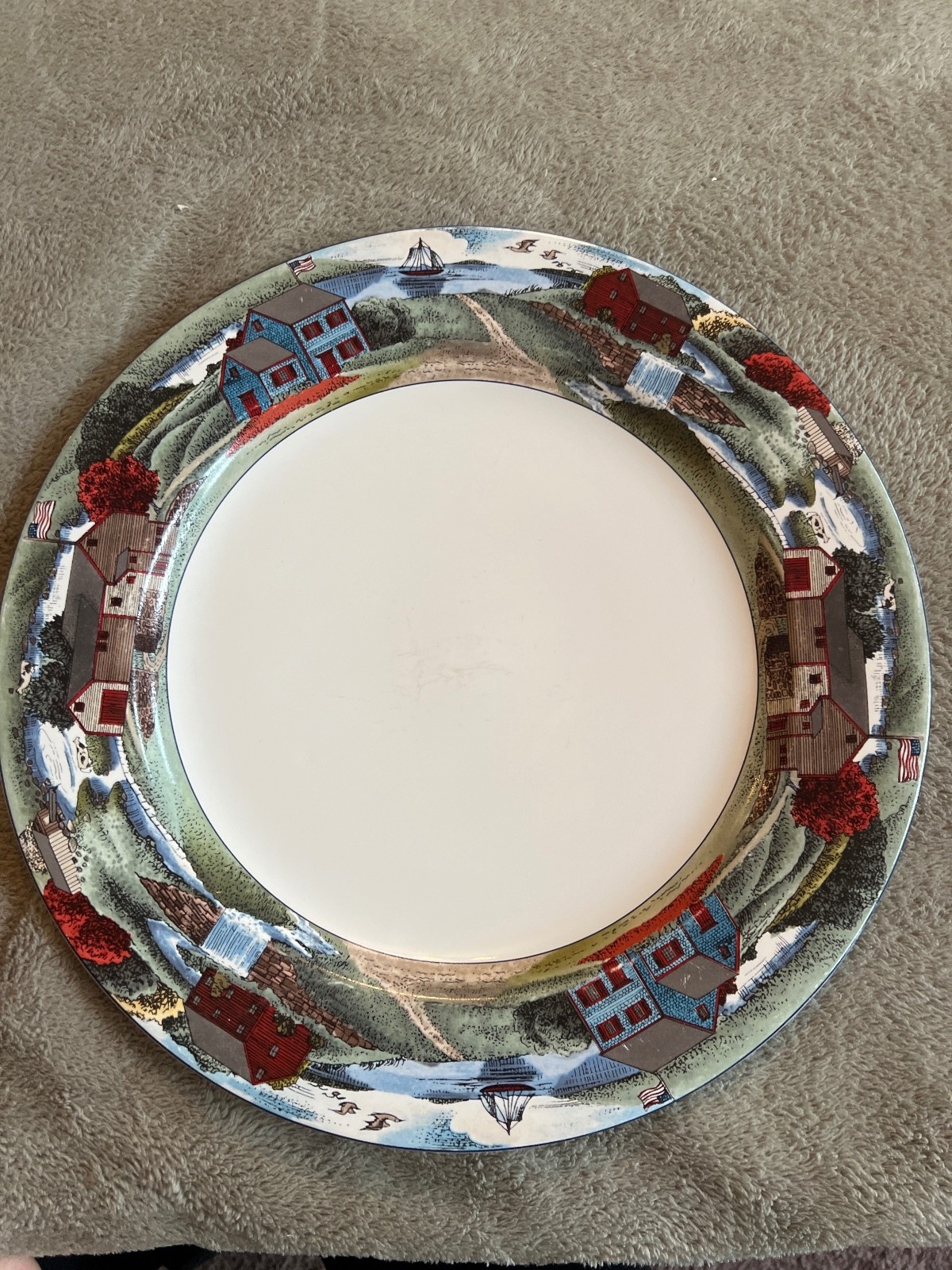 Metlox Poppytrail Vernonware Scenic Farmhouse Vintage Dinner Plate