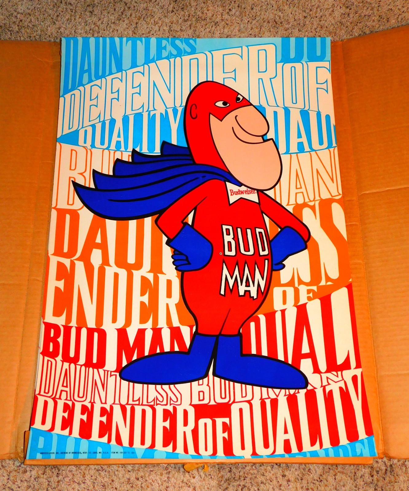 Original NOS 1971 BUDWEISER BUD MAN 30\
