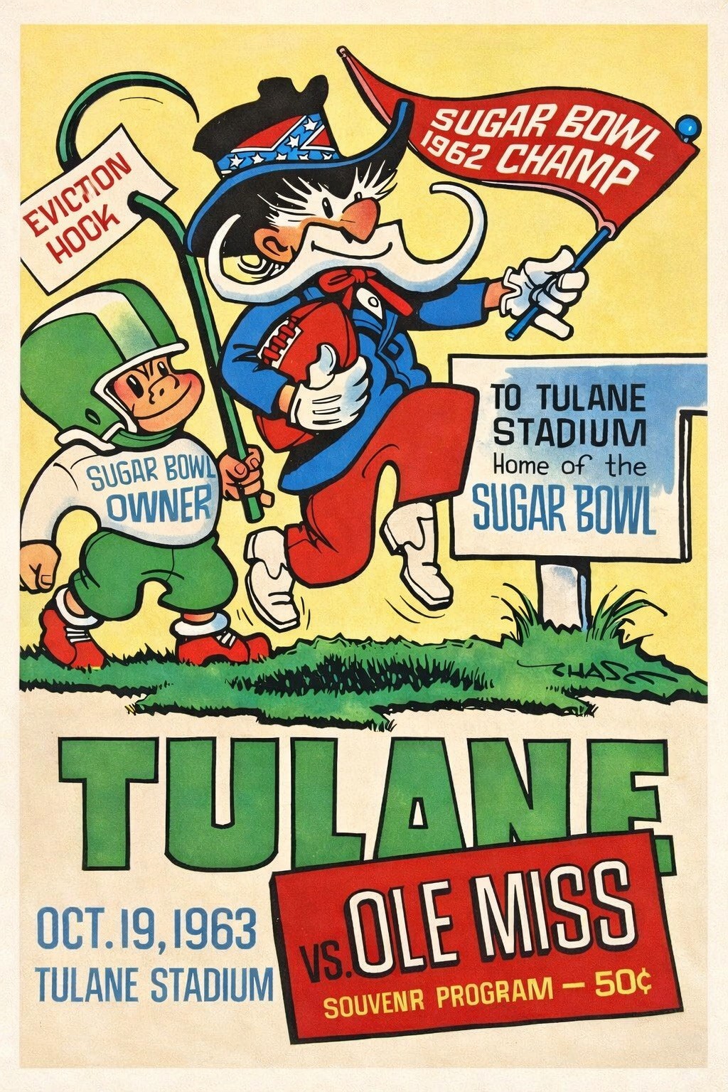 Tulane vs Ole Miss 1963 Vintage Football Poster - 24x36” $59.95