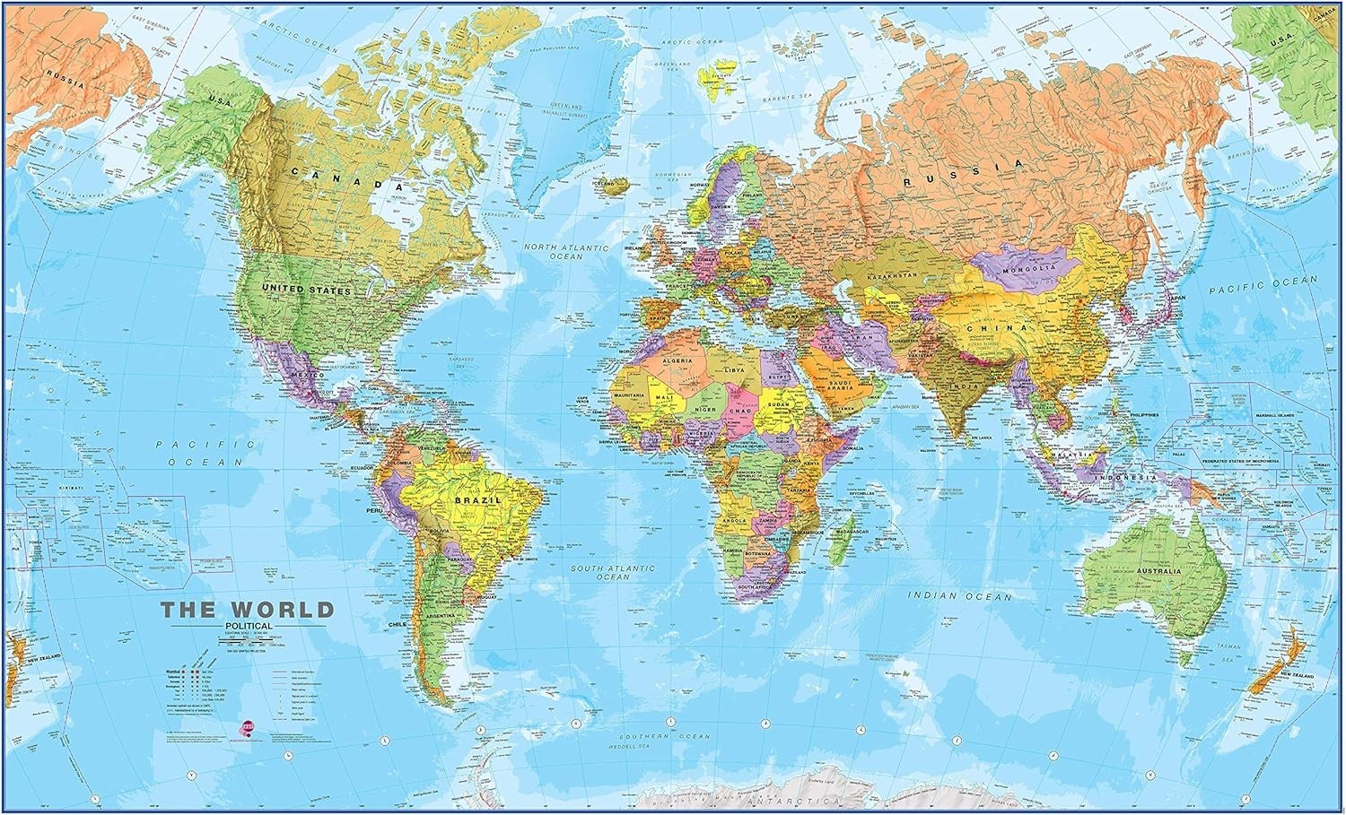 47 x 33 inch World Wall Map - Map of TheWorld Poster Updated 2025 47 x 33 inch World Wall Map - Map of TheWorld Poster Updated 2025