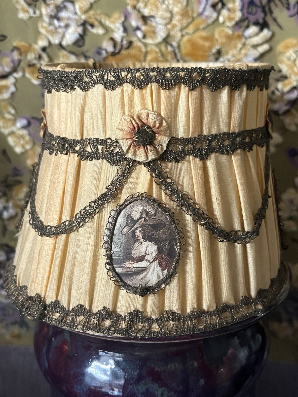Vintage Silk Lampshade Boudoir