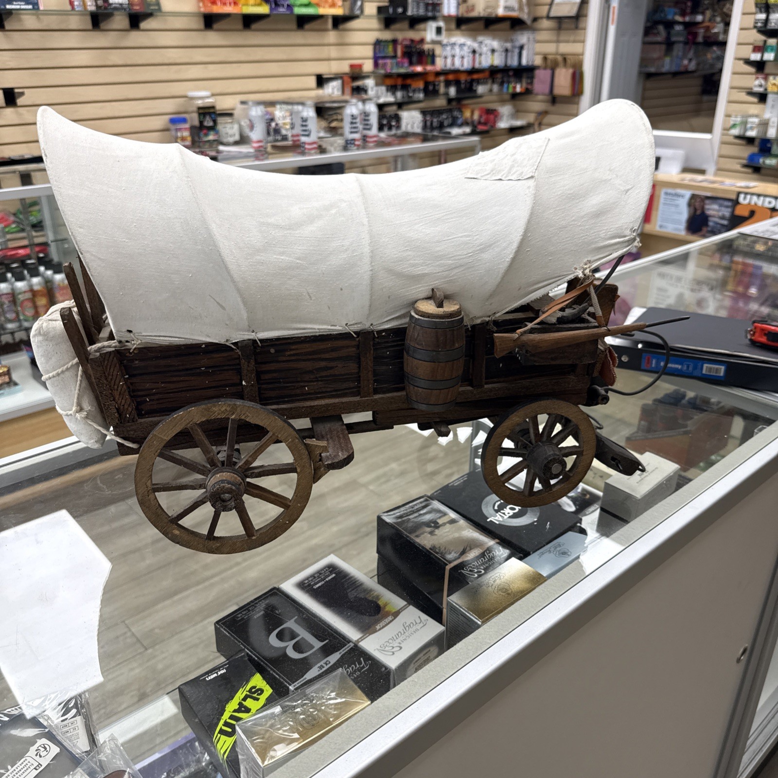 Large Handmade Pioneer Conestoga Covered Wagon Train Vintage Wild West Decor