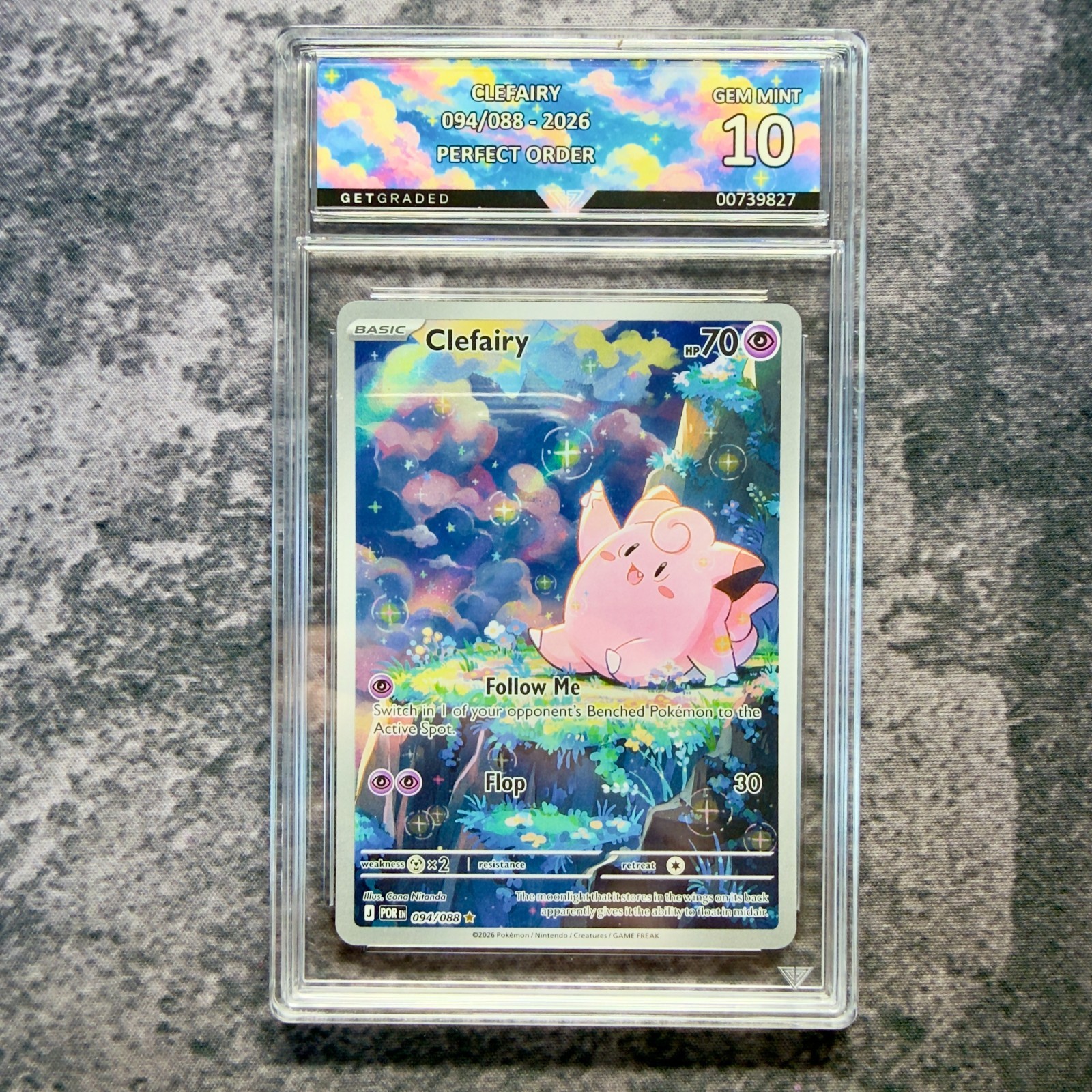 Clefairy 094/088 Perfect Order GetGraded 10 Art Label Pokemon