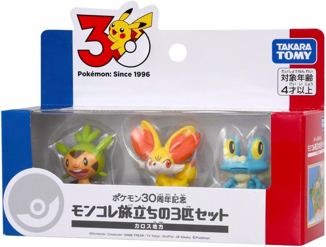 Takara Tomy Pokemon Moncolle Kalos 3 Figure Set 30th Anniversary 4904810098683