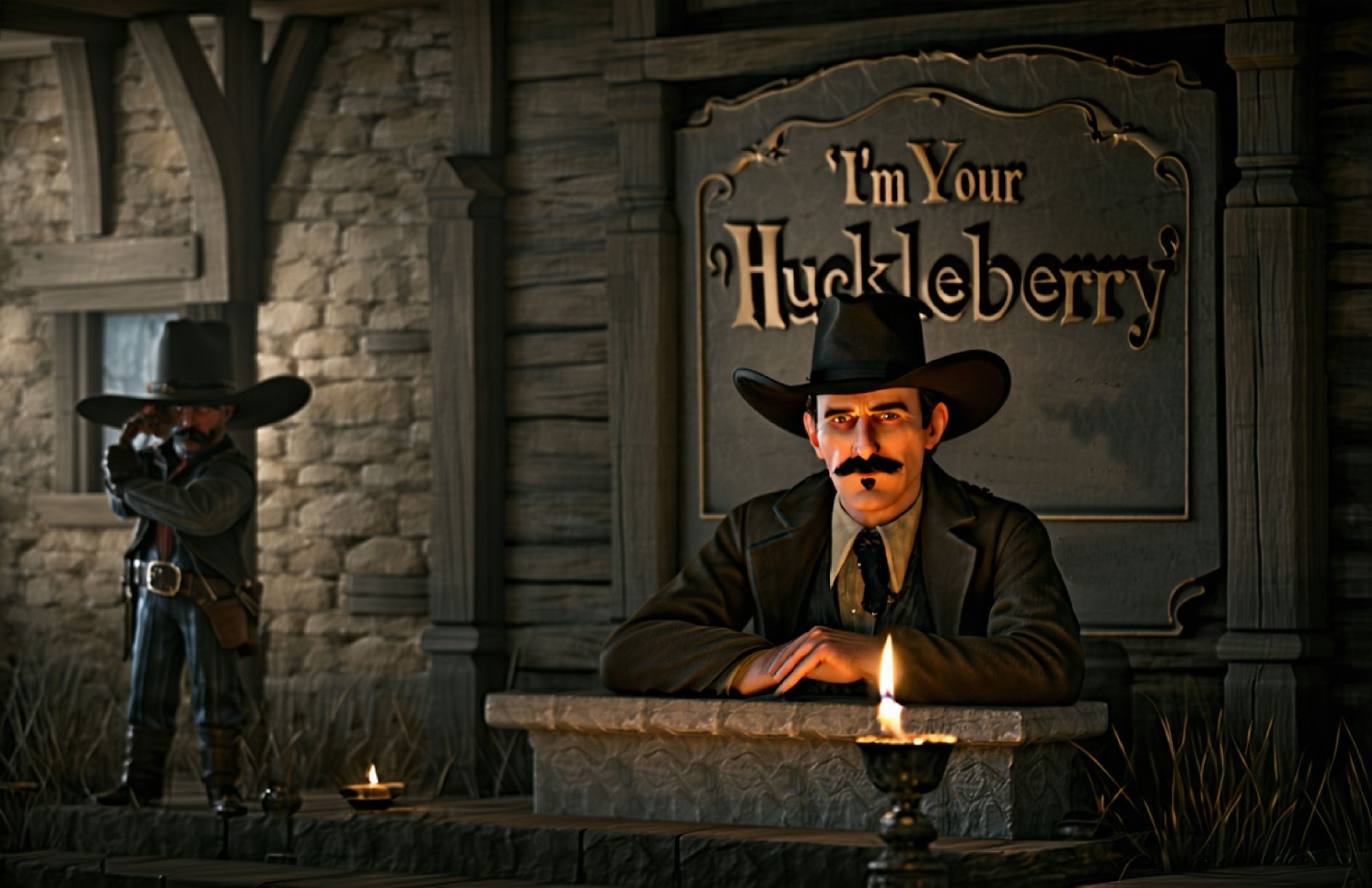 I'm Your Huckleberry Tombstone All Metal Tin Sign up to 12x18