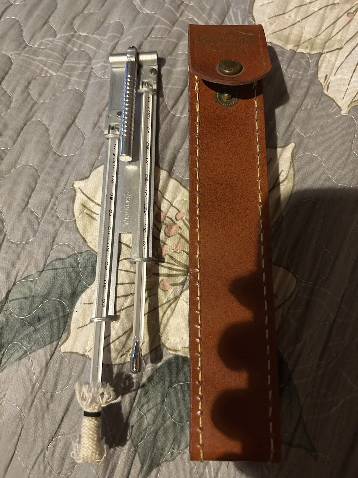 Brand New Vintage Weksler Pocket Sling Psychrometer. Original Leather Pouch.