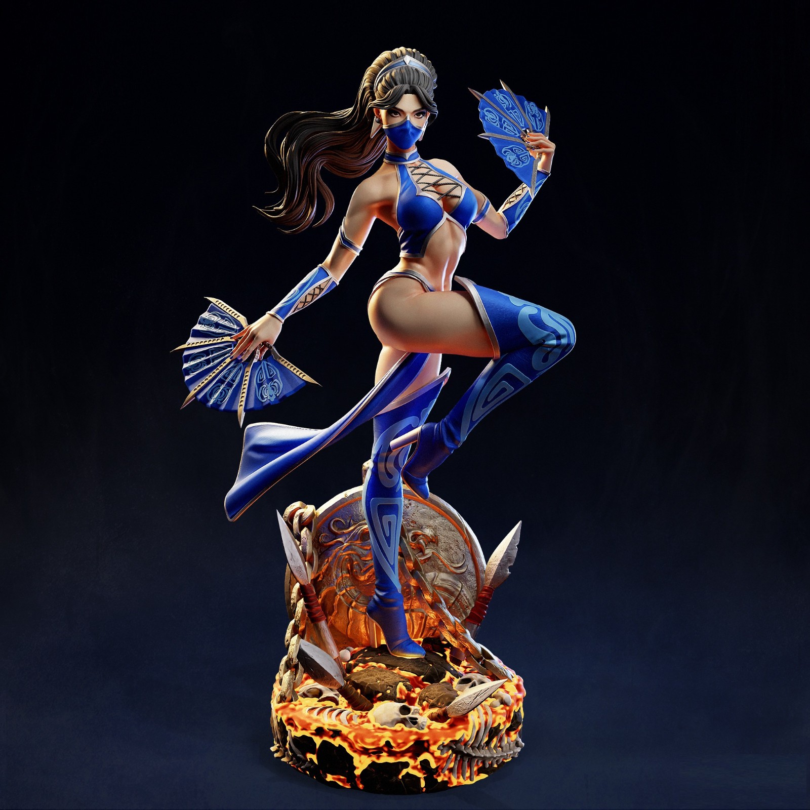 Painted Kitana Statue 1/4 Sexy Figure