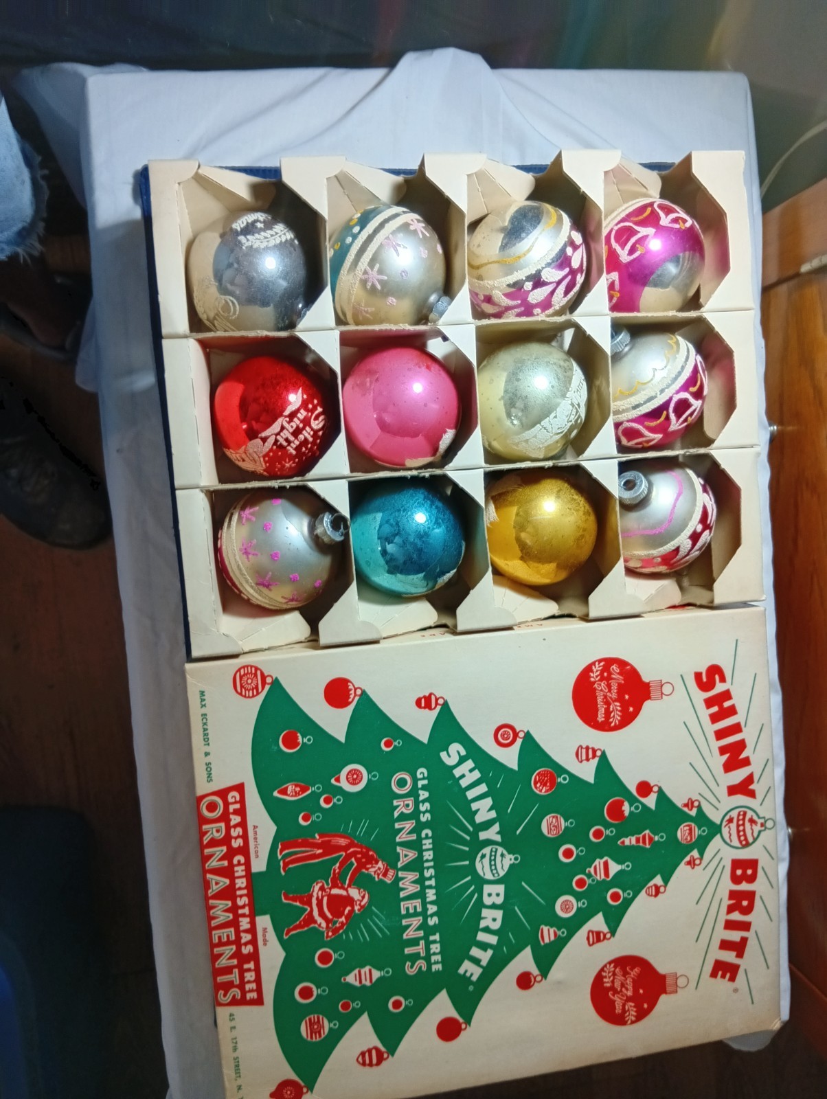 vintage Max Eckardt & Sons Shiny Brite Glass Christmas Tree Ornaments