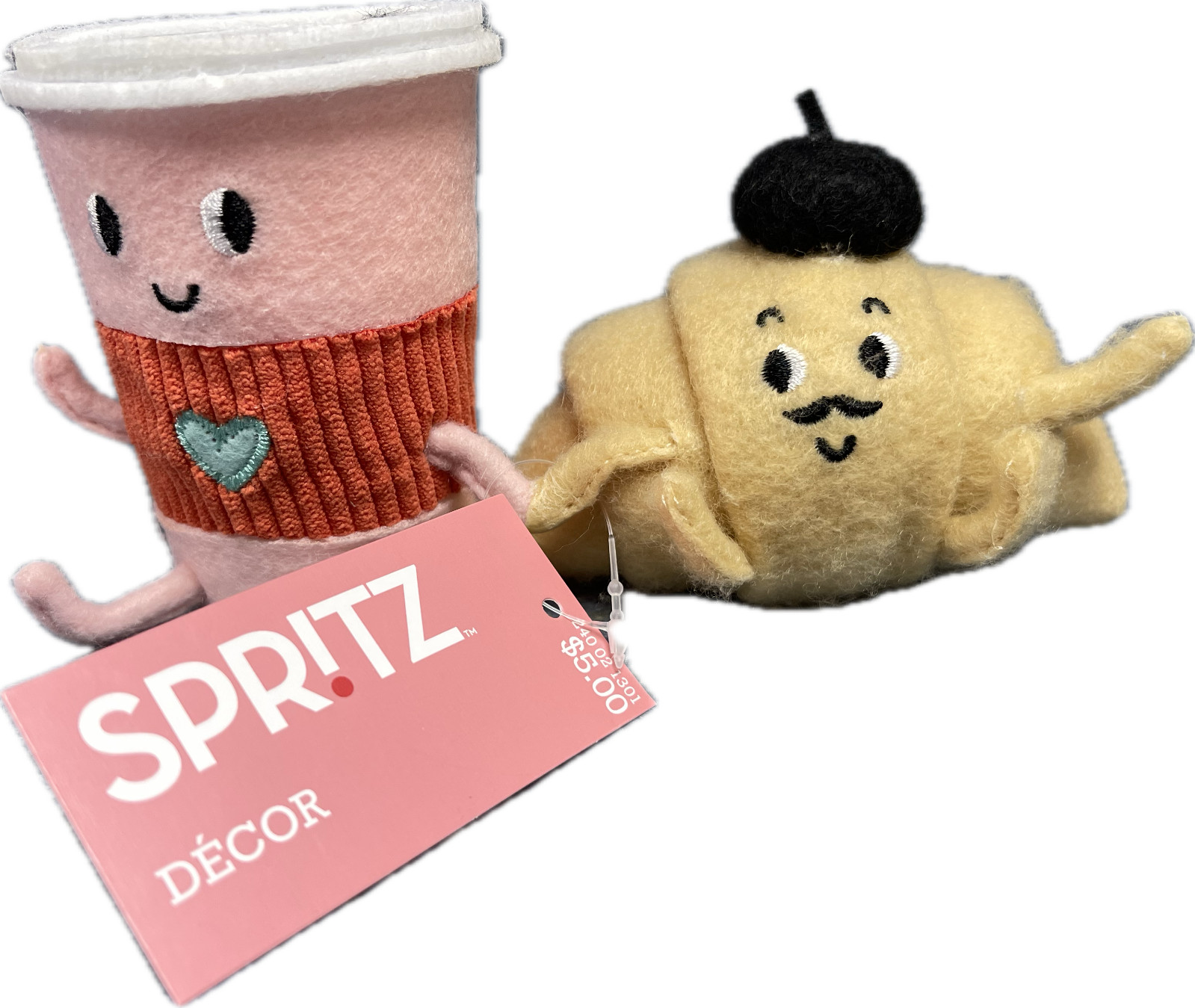 Target Spritz Felt Coffee & Croissant Duo Valentine\'s Day Figurine 2025 NEW