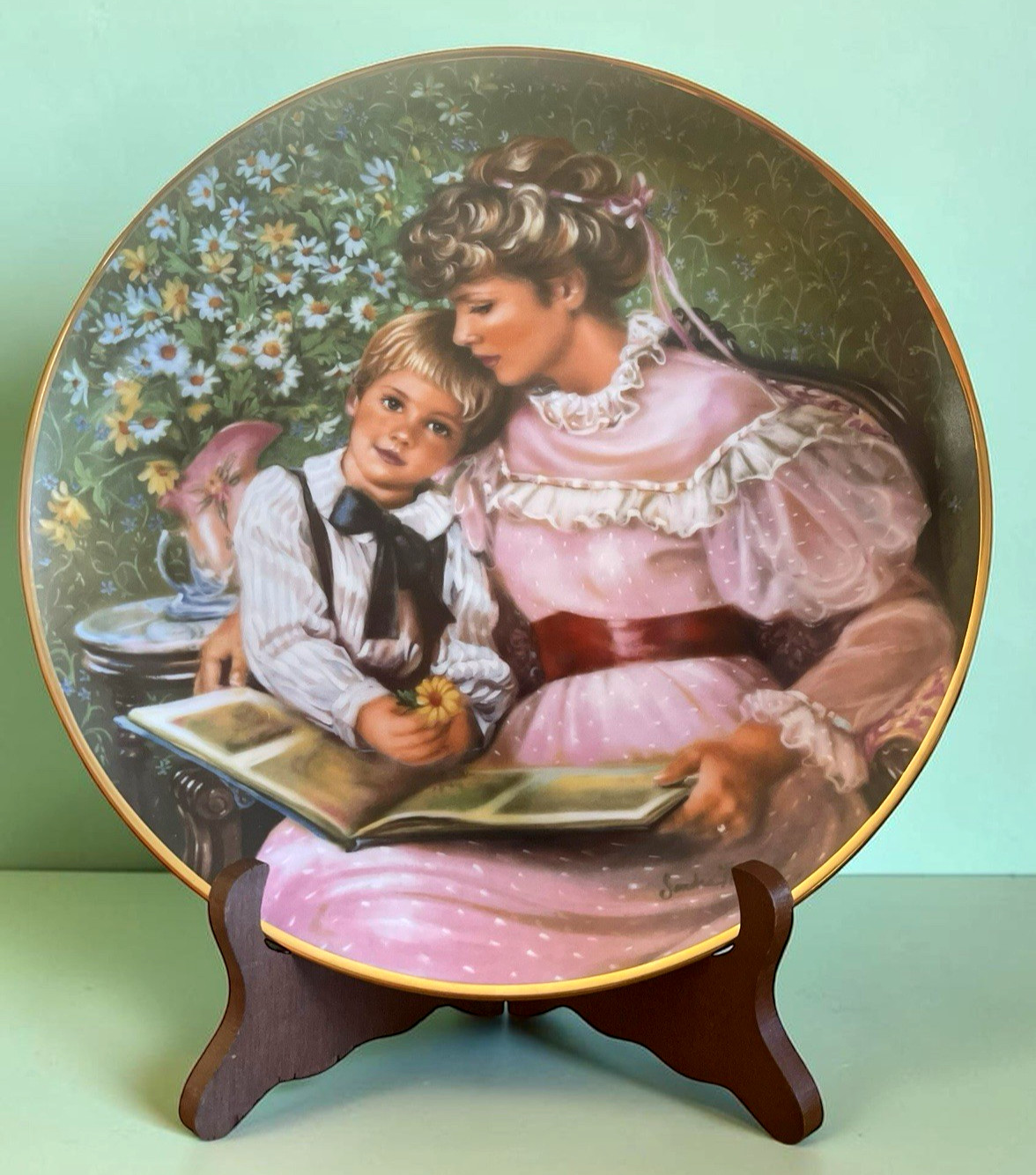 VTG Reco Times Remembered Plate Artist Sandra Kuck Mother\'s Day Mother & Child VTG Reco Times Remembered Plate Artist Sandra Kuck Mother\'s Day Mother & Child