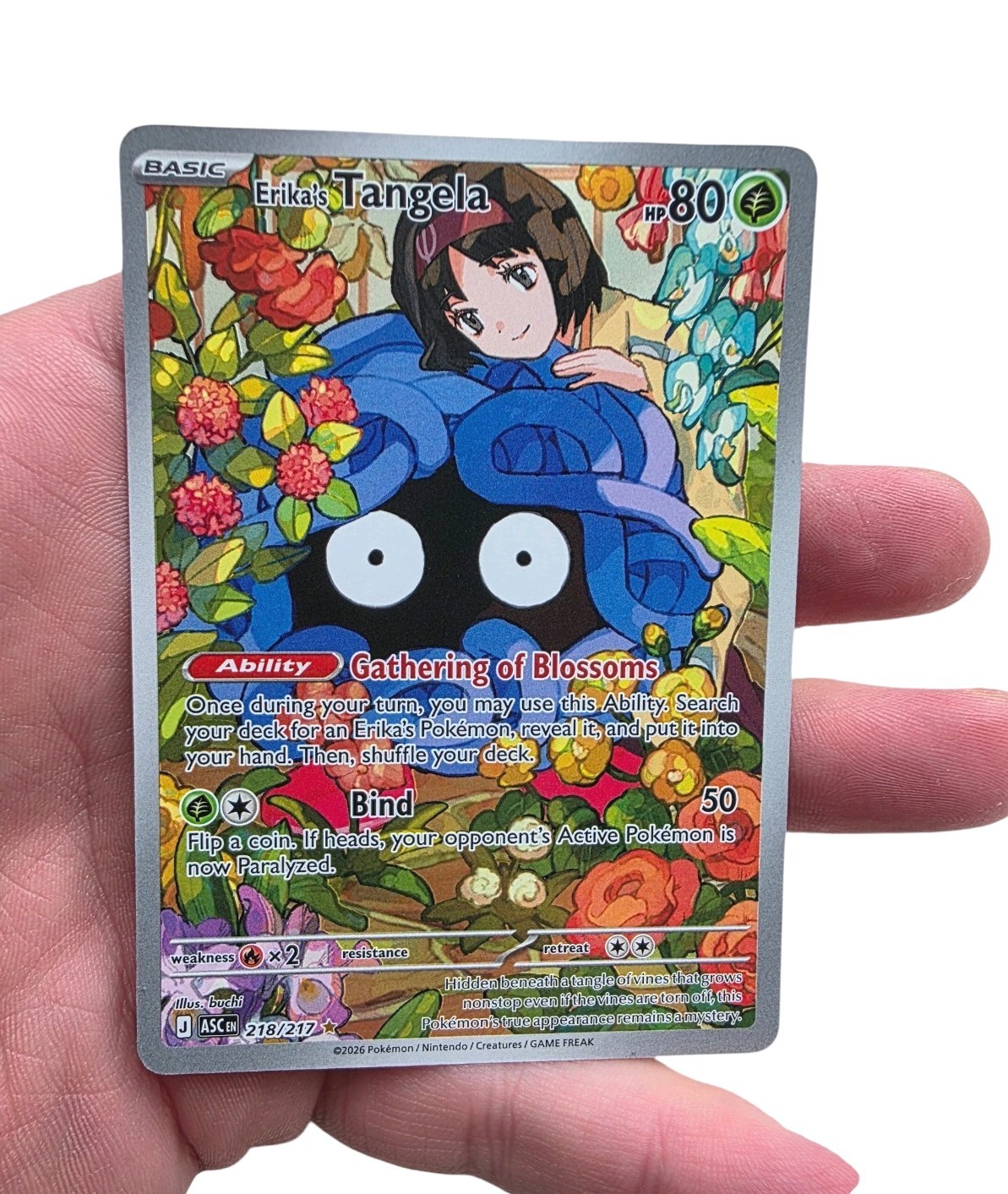 Pokemon TCG Erika\'s Tangela 218/217 Illustration Rare Ascended Heroes English NM
