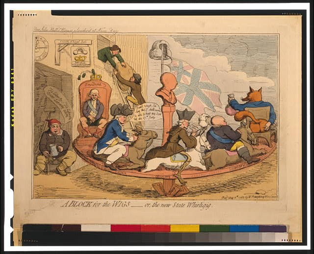 London England 1783 Charles Fox Edmund Burke Lord North Keppel Cartoon