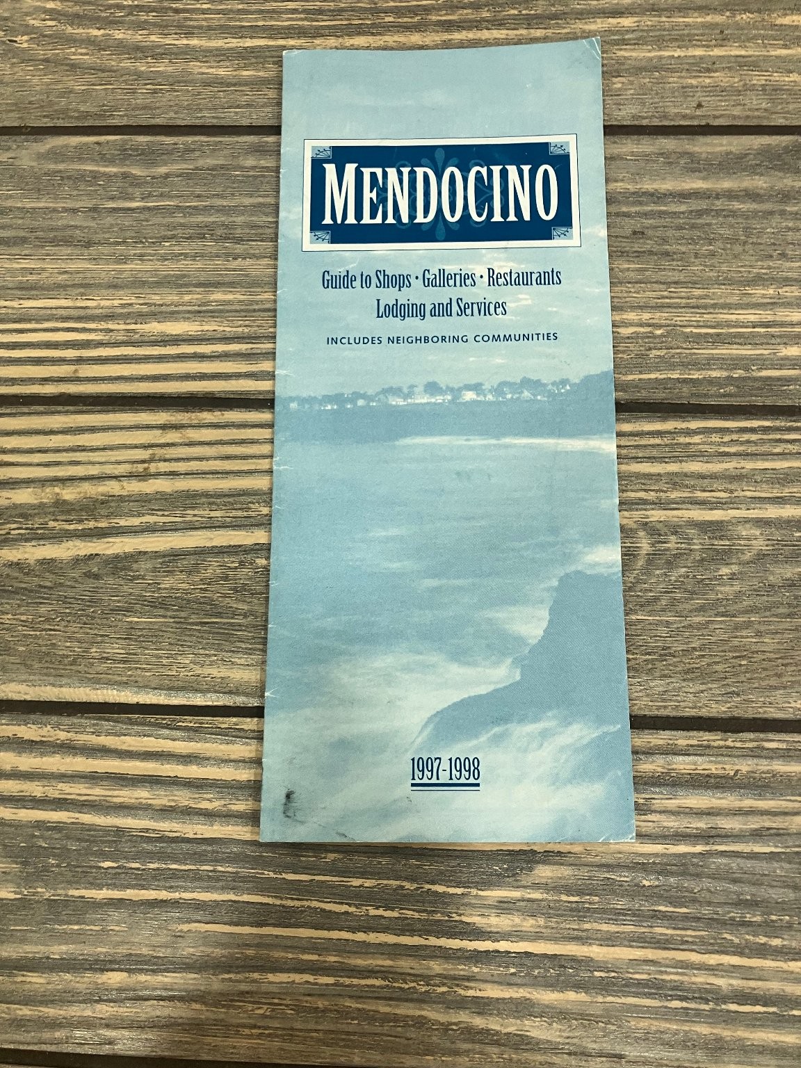 Vintage 1997-1998 Mendocino CA Travel Guide Brochure Map Shops Lodging History