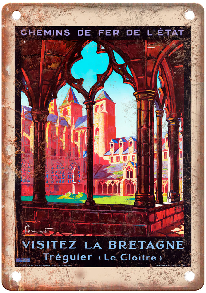 Vintage COMMARMOND Pierre Chemins Travel Poster Retro Look Sign T2454 Vintage COMMARMOND Pierre Chemins Travel Poster Retro Look Sign T2454