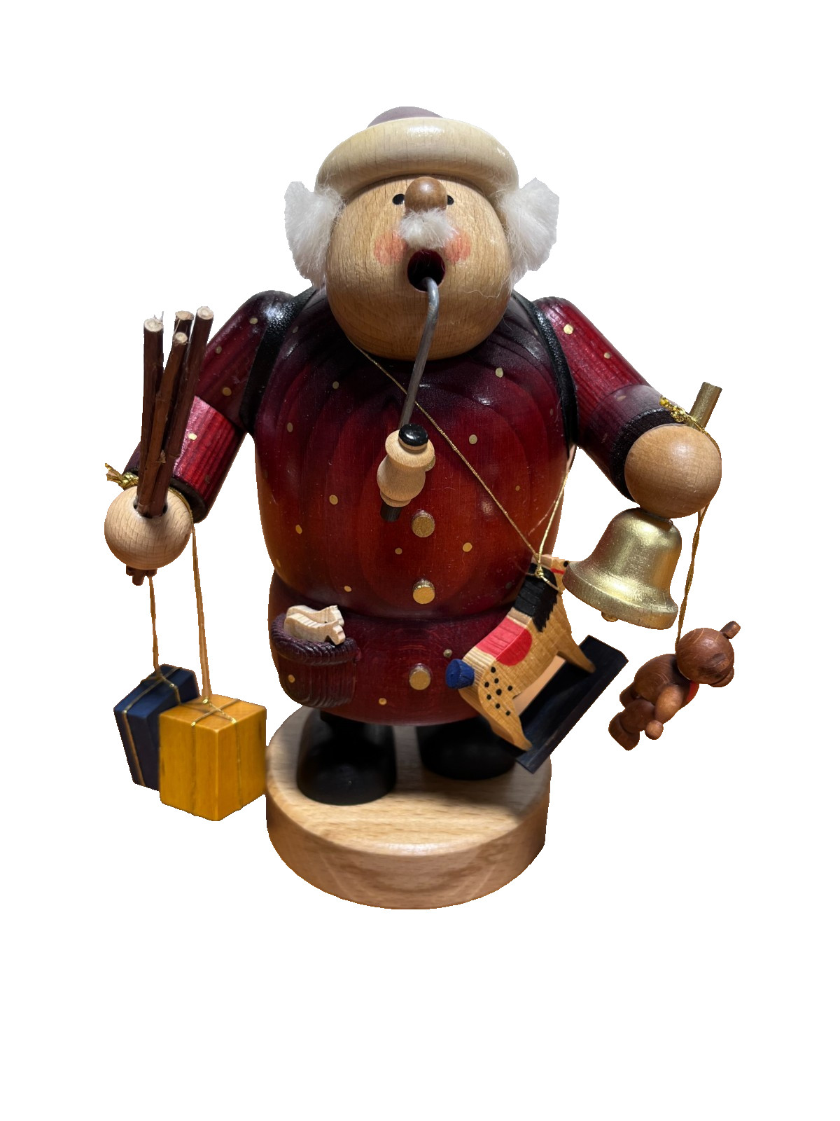 Vintage KWO Santa with Toys Smoking Man