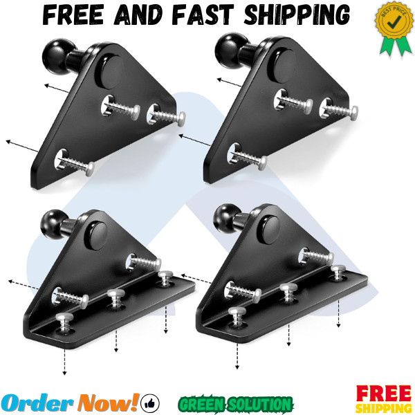 Sturdy 10MM Gas Strut Mounting Brackets Set - 4PCS with Screws for Easy DIY