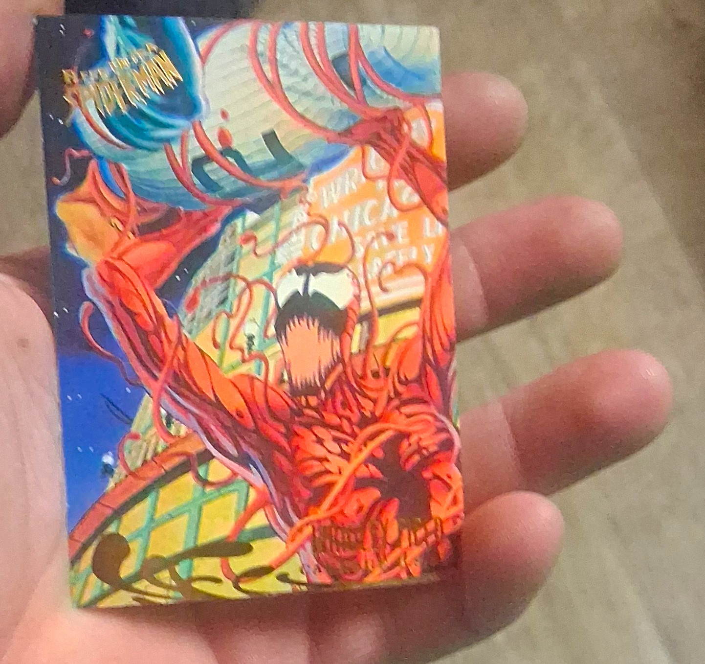 1996 Fleer/SkyBox Spider-Man Carnage “We’re Here” #75 Non-Sport Card Heinbach