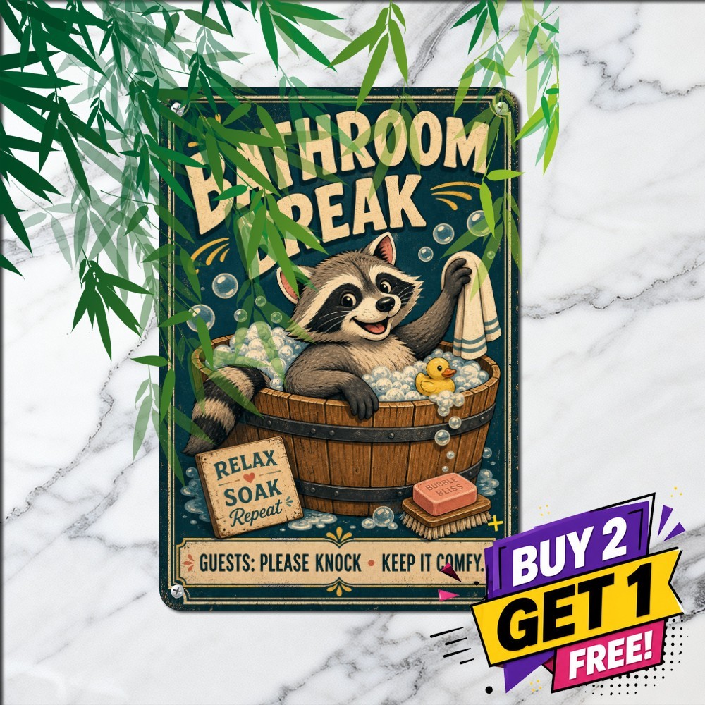 Unless You Are Just Visiting Sign Funny Bathroom Etiquette Metal Tin Plaque 8x12