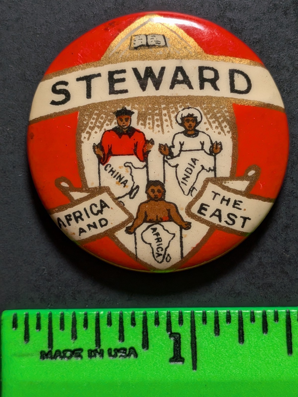 Vintage Steward of Africa and the East Pinback Pin