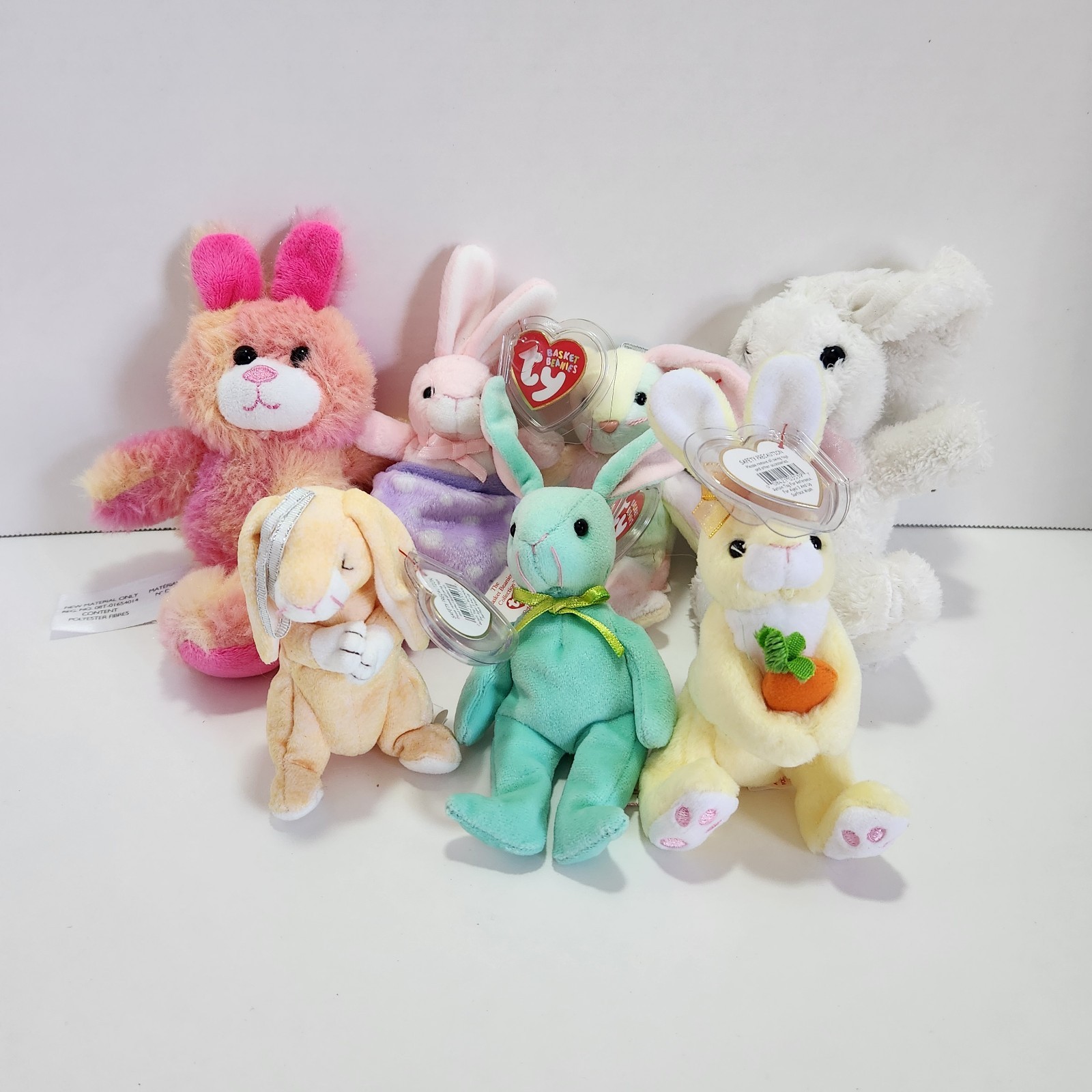 TY Beanie Babies Bunny Rabbit Lot of 7 Easter Spring Plush w/ Tags Vintage