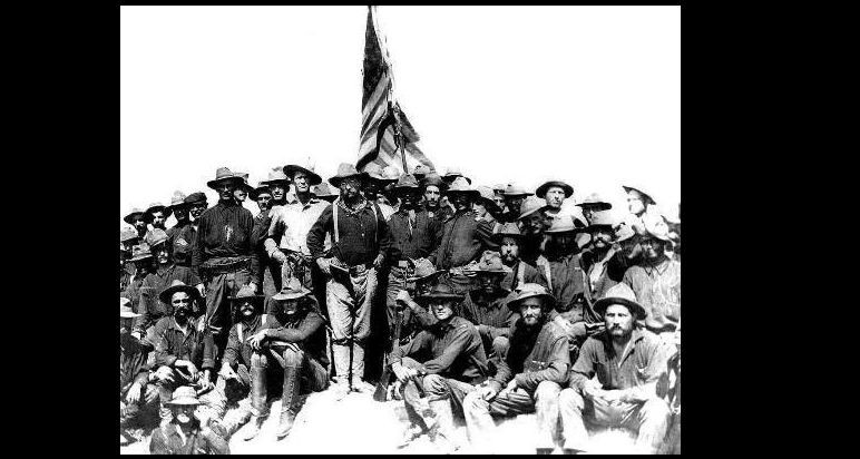 1898 Colonel Teddy Roosevelt PHOTO Rough Riders After Battle,President Roosevelt