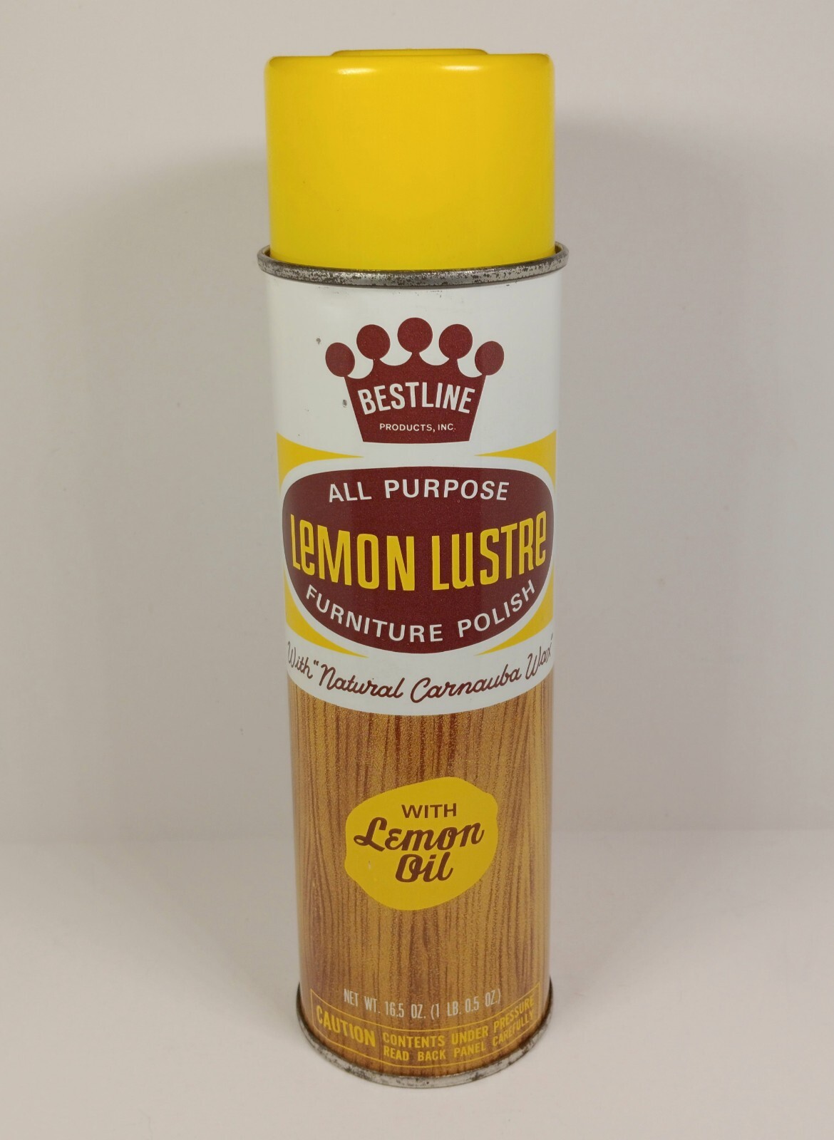 Vtg BESTLINE 1970\'s All Purpose LEMON LUSTRE Spray 16oz Full Can, Movie TV Prop