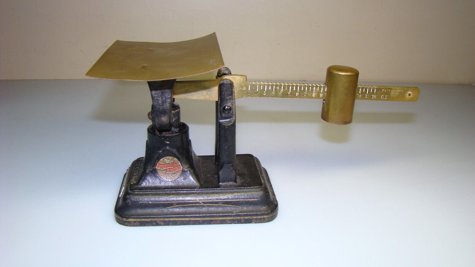 Antique Fairbanks Brass & Cast Iron Scale PA Serial F Small Scale