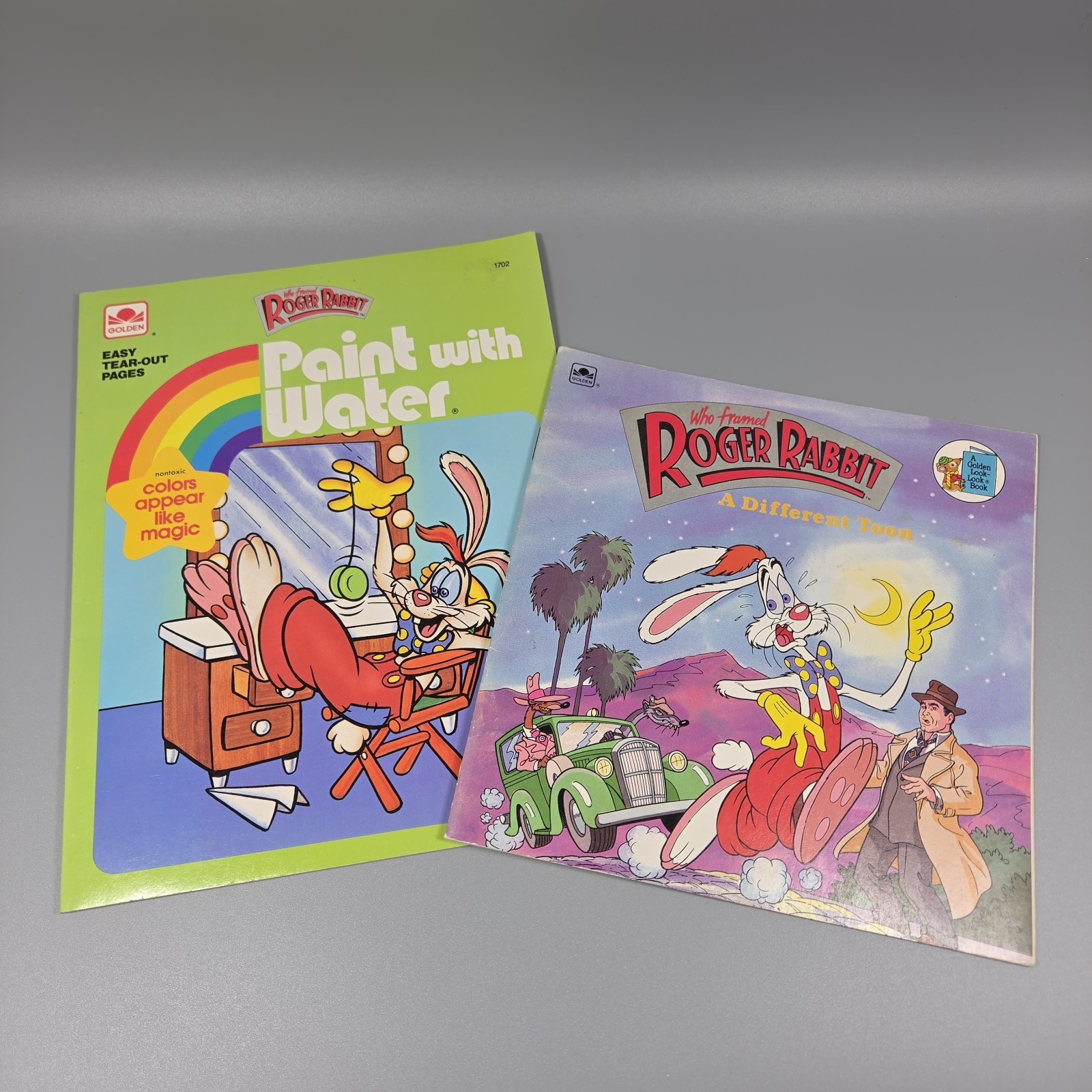 VTG Who Framed Roger Rabbit Golden Book Lot A Different Toon Paint w/ Water 1988