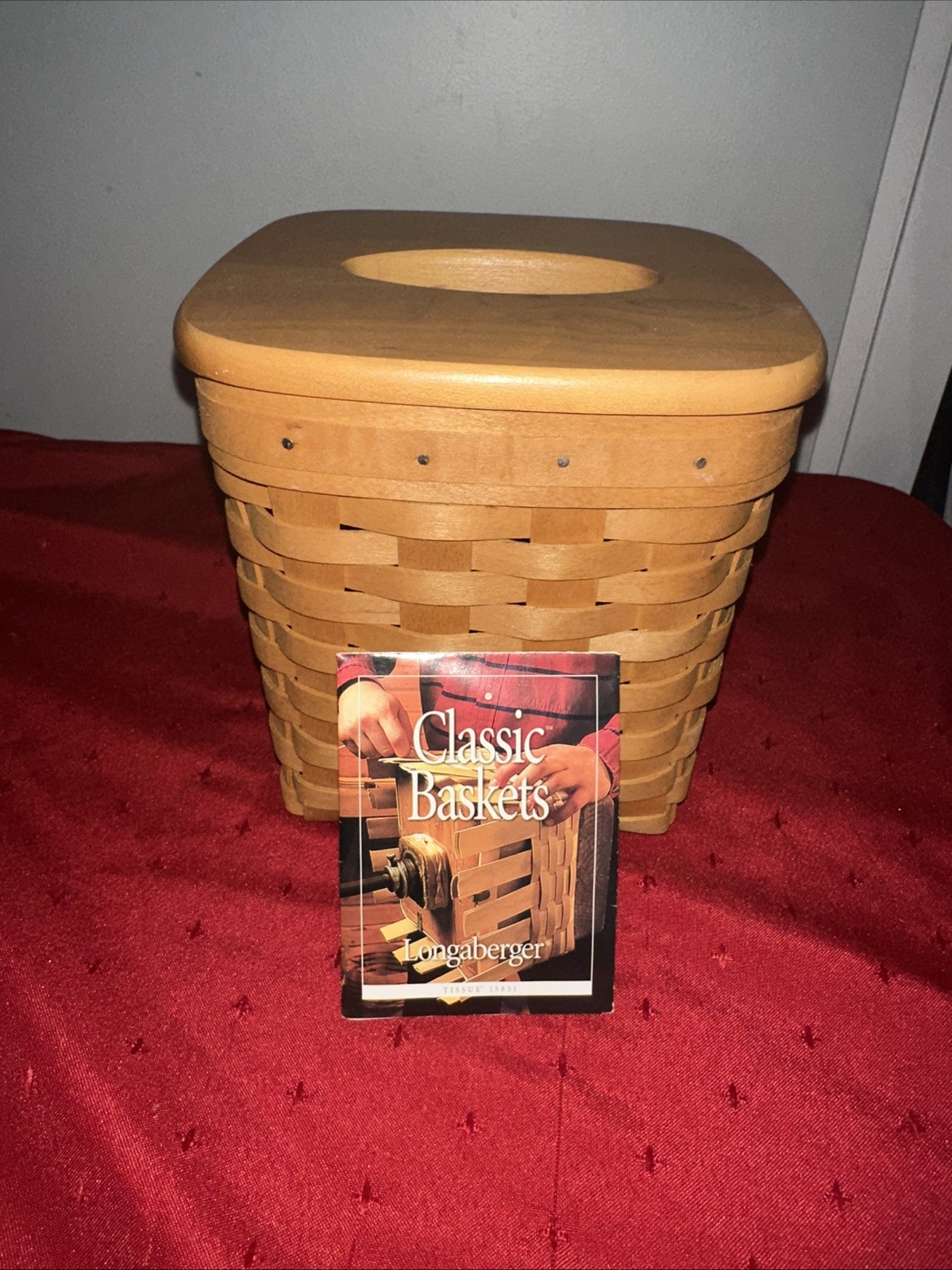 Longaberger 2000Tissue Basket & Lid & Protector