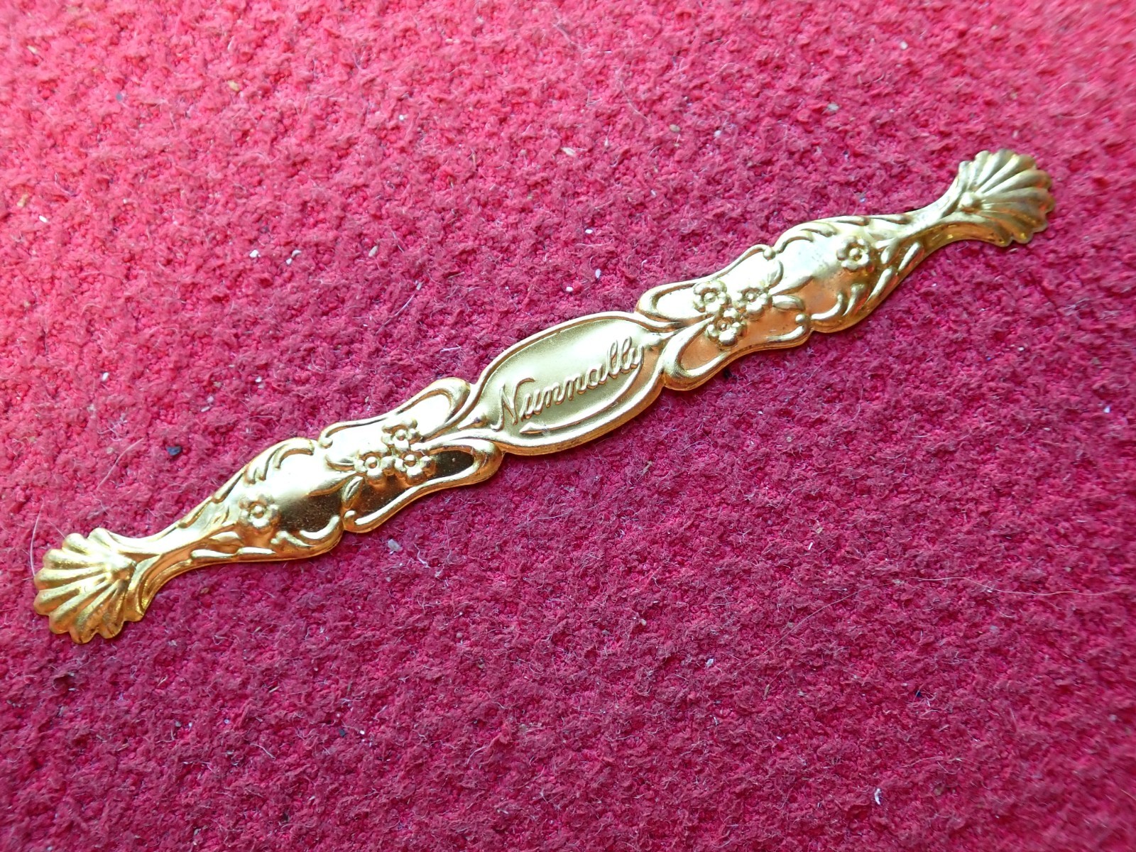 Antique Pressed Brass Nunnally Advertising Candy Tongs Never Used Antique Pressed Brass Nunnally Advertising Candy Tongs Never Used