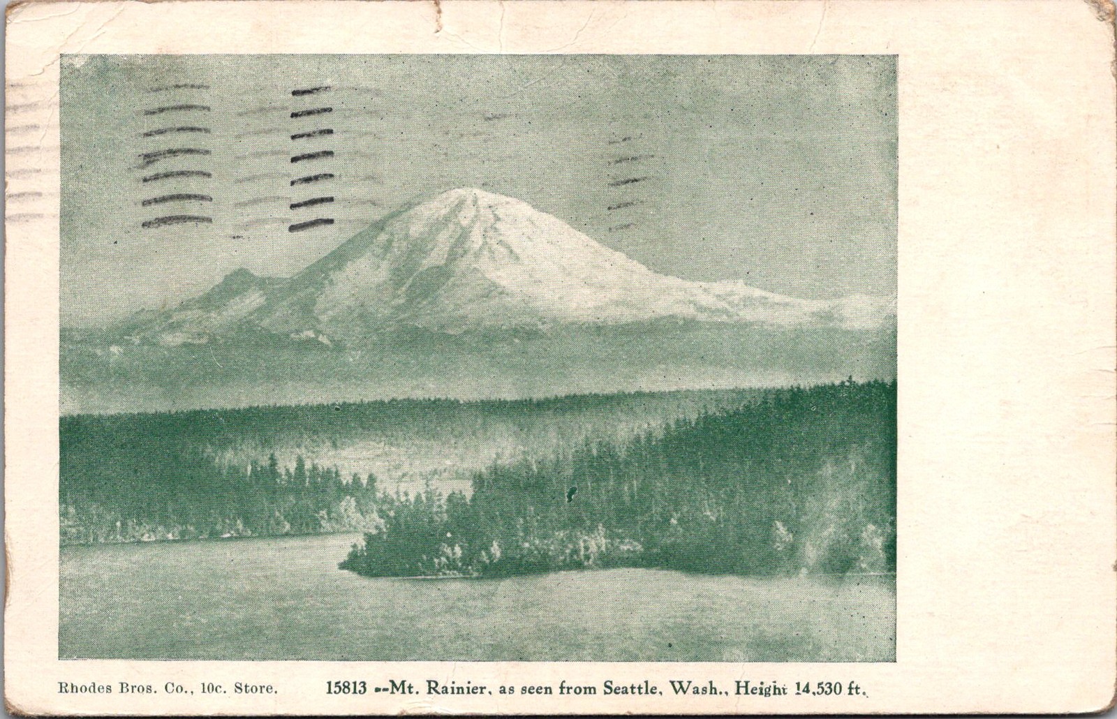 1911 Mt. Rainier as Seen from Seattle Washington Vintage Postcard 4P24-17