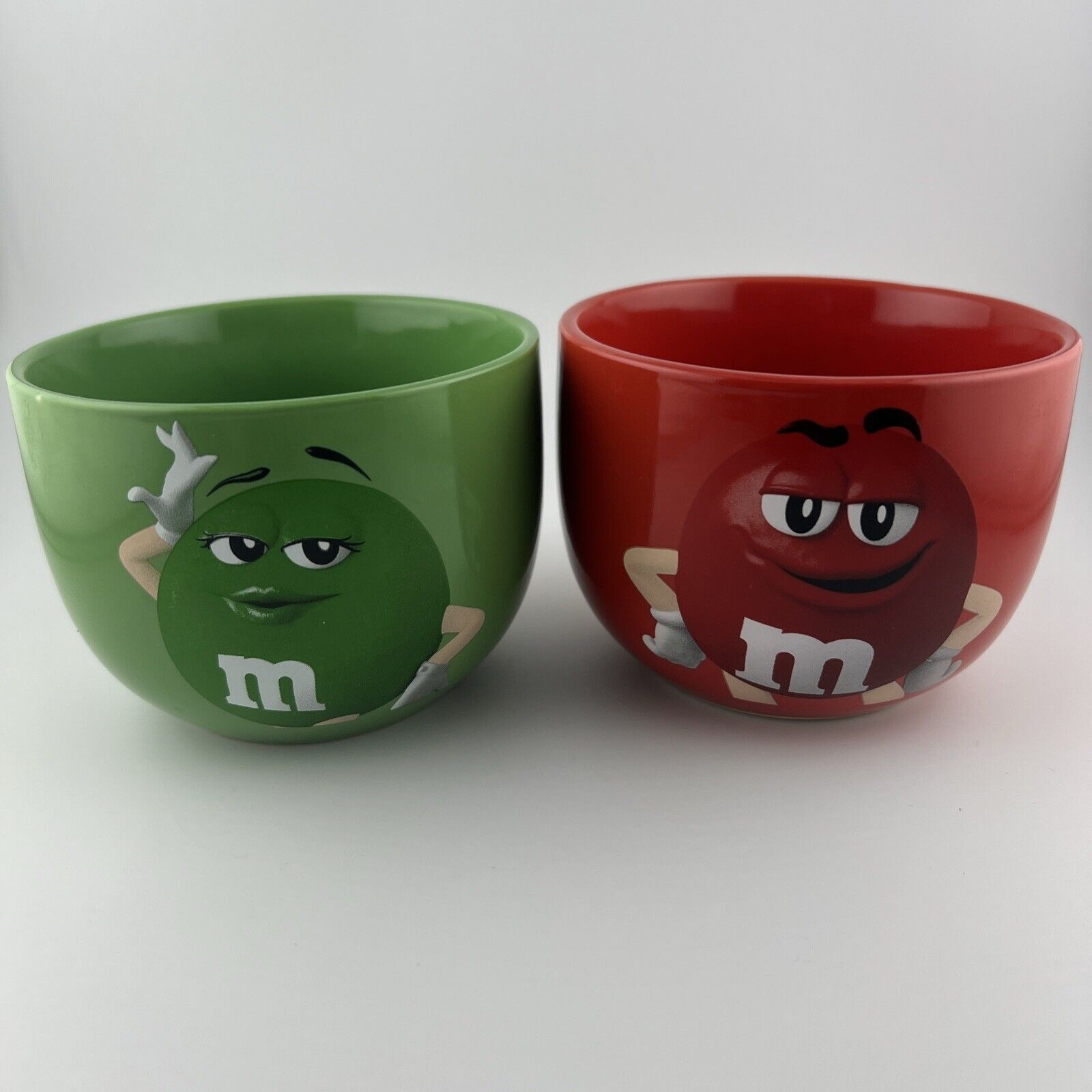 m&m\'s Green & Red Ceramic Character Bowl 2023 Frankford *H