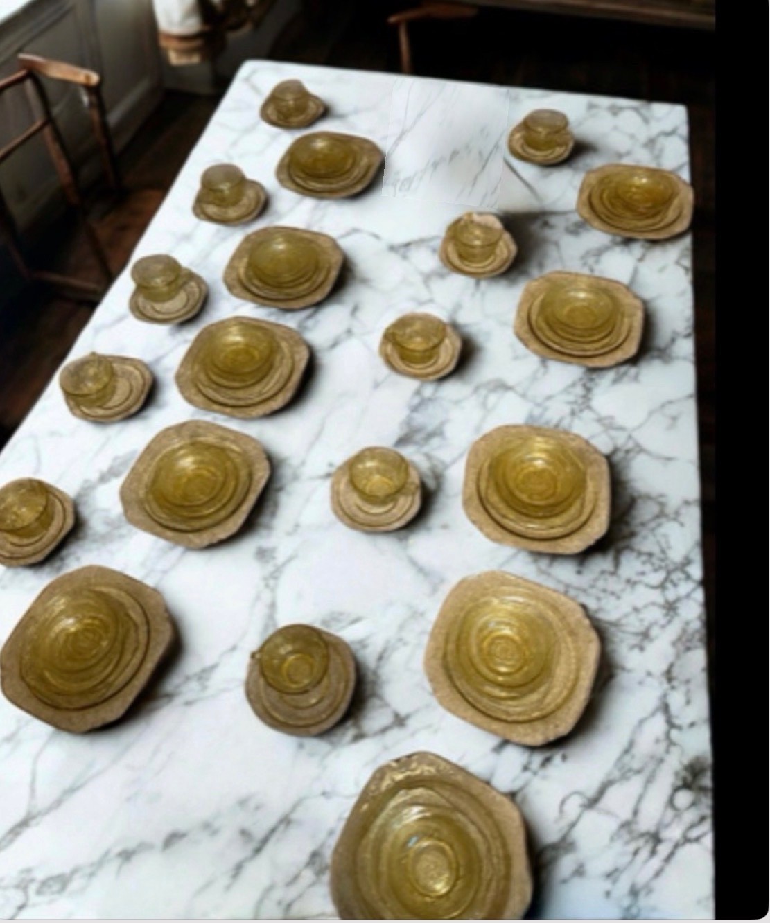Vintage Madrid Amber Depression Glass – 10 Full Place Settings – 50 Piece Set – 